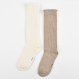 Lace Knee Socks - Beige