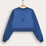 Satin Cardigan with Buttons - Blue