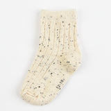 Basic Rib Sock - black dots
