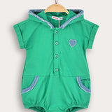 Pocket Jumpsuit with Hood - Green