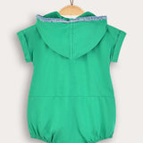 Pocket Jumpsuit with Hood - Green