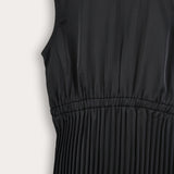 Satin midi saree - black