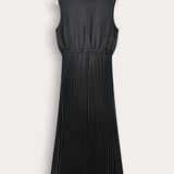 Satin midi saree - black