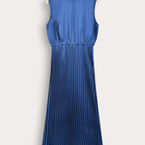 Satin Midi Dress - Blue