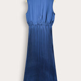 Satin Midi Dress - Blue