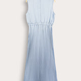 Midi Satin Saree - Light Blue