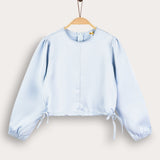 Satin Top - Light Blue