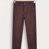 Long velvet pants - burgundy