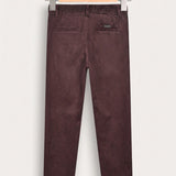 Long velvet pants - burgundy