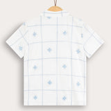 X-embroidered Shabbat shirt - beige