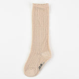Elegant Lace Knee Socks - Beige