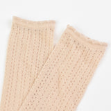 Elegant Lace Knee Socks - Beige