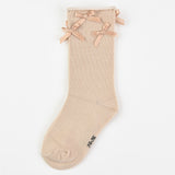 Socks with bow ties - beige
