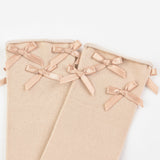 Socks with bow ties - beige