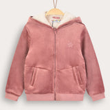 Velvet Hoodie with Fur - Pink