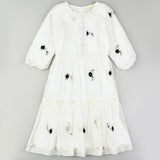 Chiffon Dress with Embroidery - Black