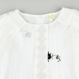 Chiffon Dress with Embroidery - Black