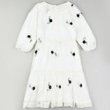 Chiffon Dress with Embroidery - Black