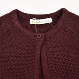 Knit Overalls and Cardigan Set - Burgundy