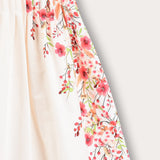 Tiered floral skirt - beige
