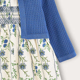 Floral dress + cardigan - Royal