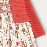 Floral dress + cardigan - pink