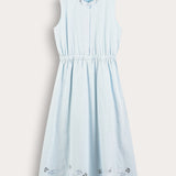 Midi dress with special finish - blue