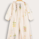 Tulle dress with frosted embroidery - beige