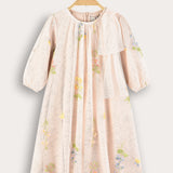 Embroidered Tulle Dress with Frozen Embroidery - Blue