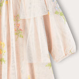 Embroidered Tulle Dress with Frozen Embroidery - Blue