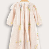 Embroidered Tulle Dress with Frozen Embroidery - Blue