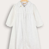 Dress with lace embroidery - beige