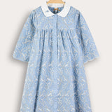 Dress with lace embroidery - blue