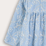 Dress with lace embroidery - blue