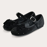 Polka Dot Ballet Flats - Black