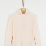 Ribbed knit golf shirt - beige
