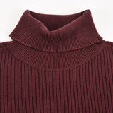 Ribbed Knit Golf Shirt - Burgundy