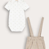 Baby set of pants and bodysuit - beige