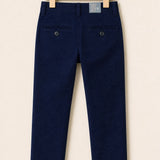 Long textured fabric pants - Navy