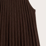 Pleated pinafore dress - brown