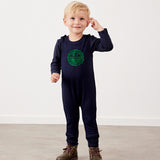 Overalls with velvet emblem - Navy