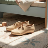 Boys' shoes with button - leather